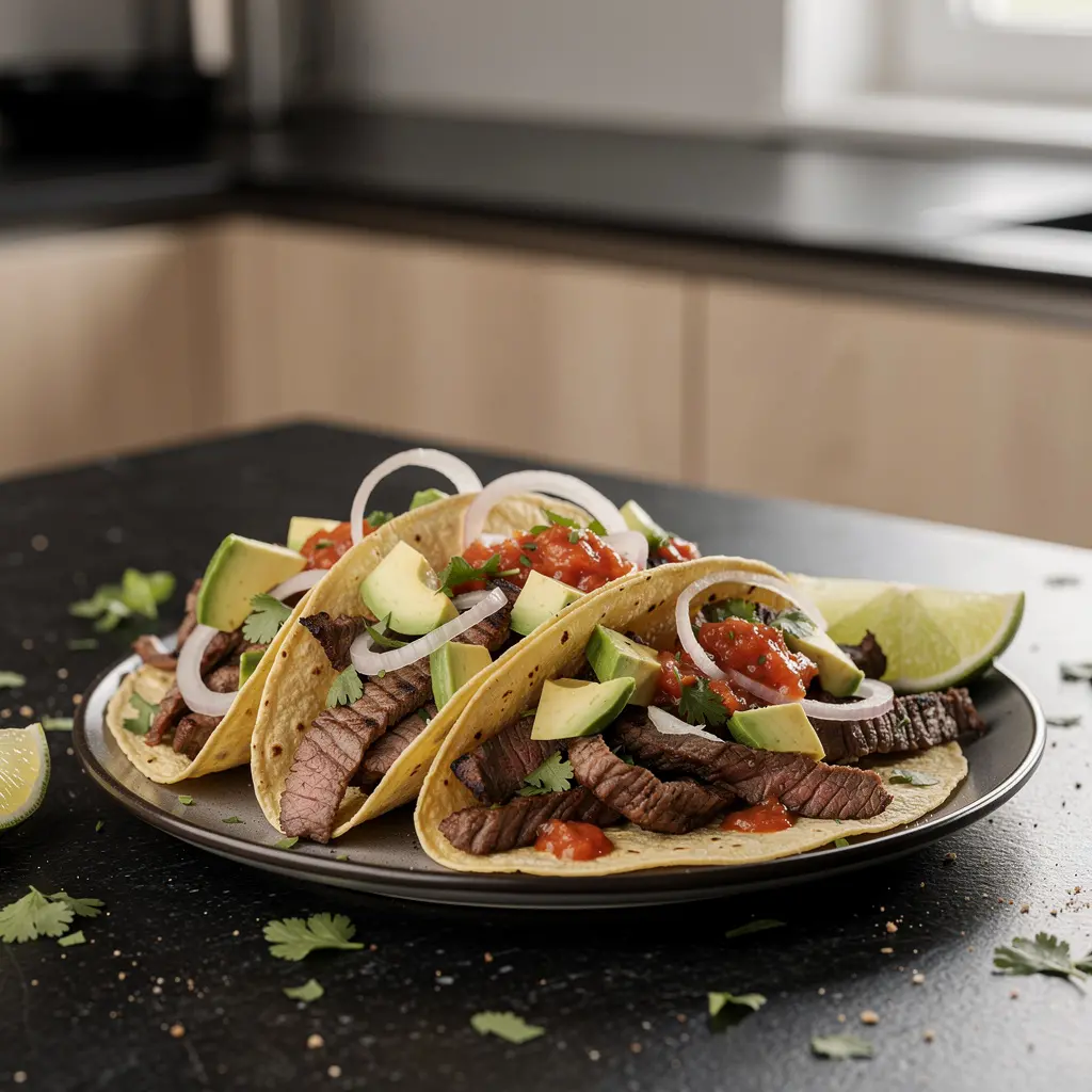 Tacos de arrachera – grillowana wołowina w limonkowej marynacie