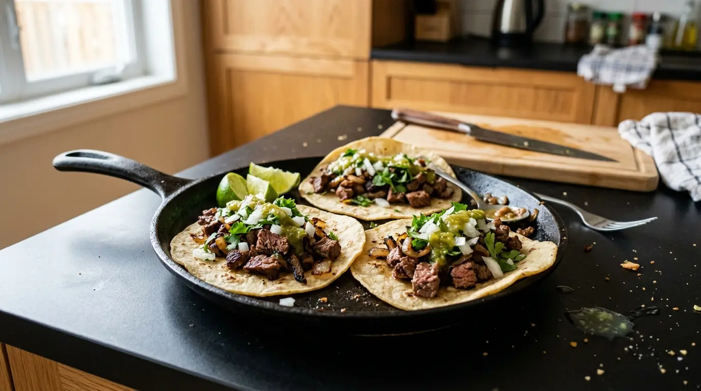 Tacos de bistec – quick skillet beef tacos