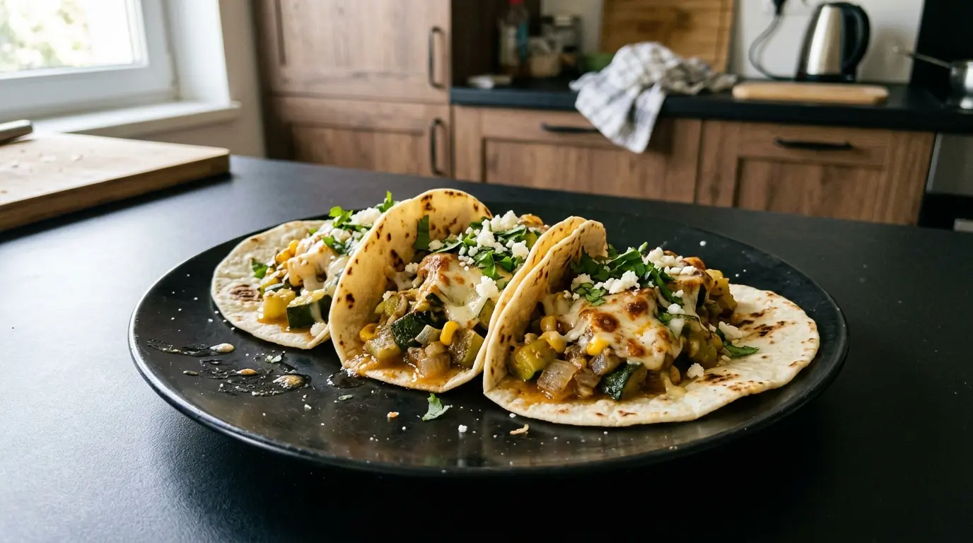 Tacos de calabacitas – tacos with sautéed zucchini and cheese