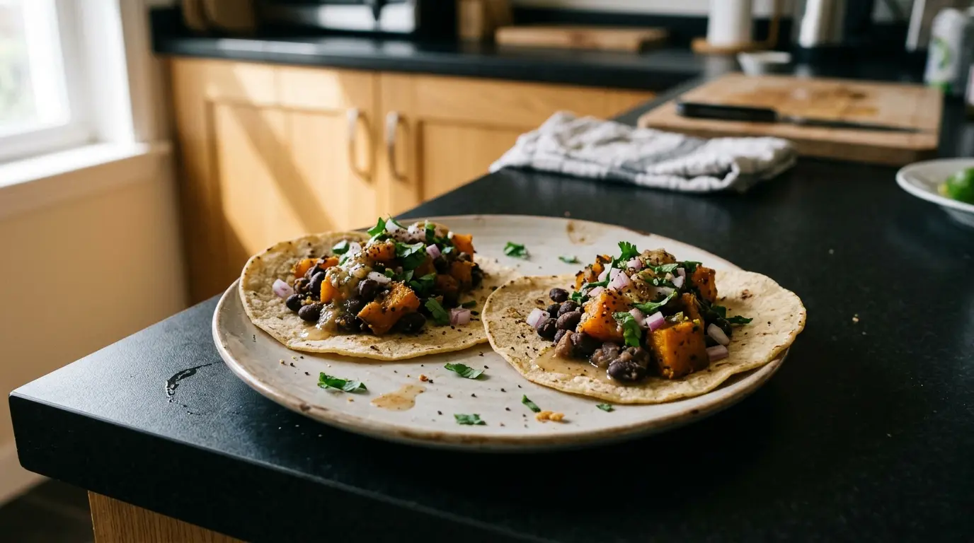 Tacos de calabaza y frijoles – tacos con zucca e fagioli