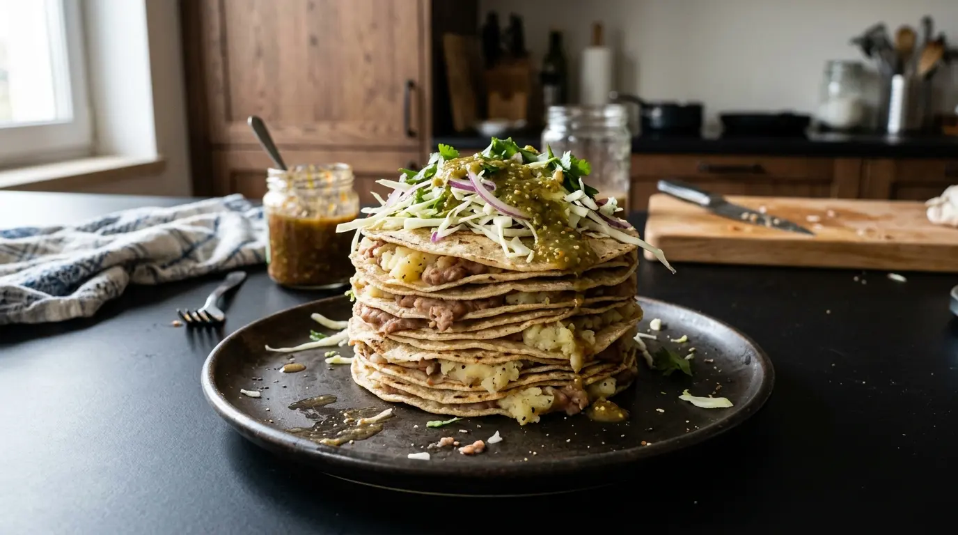 Tacos de canasta – parowane tacos z ziemniakami i fasolą