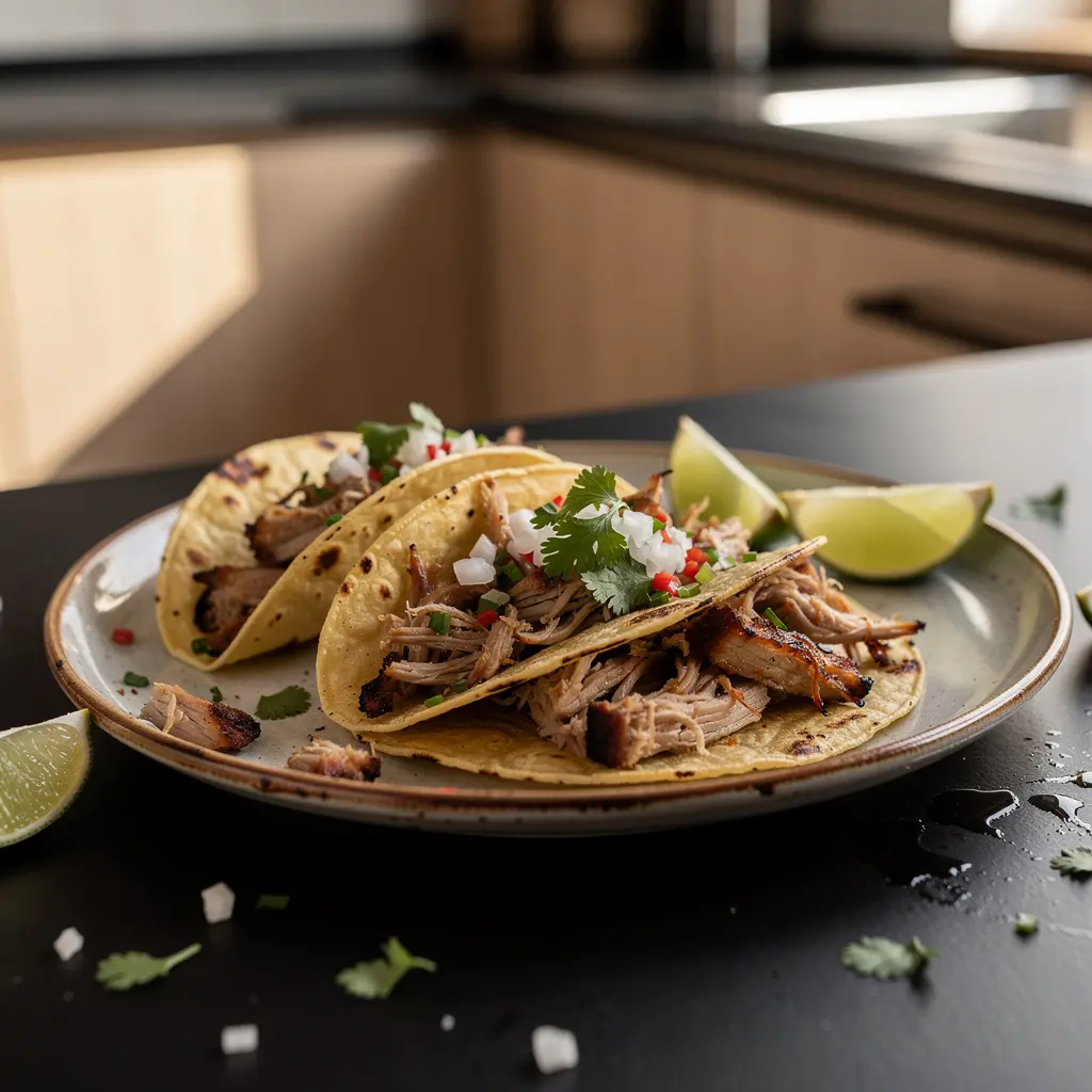 Tacos de carnitas – długo duszona wieprzowina w tortilli