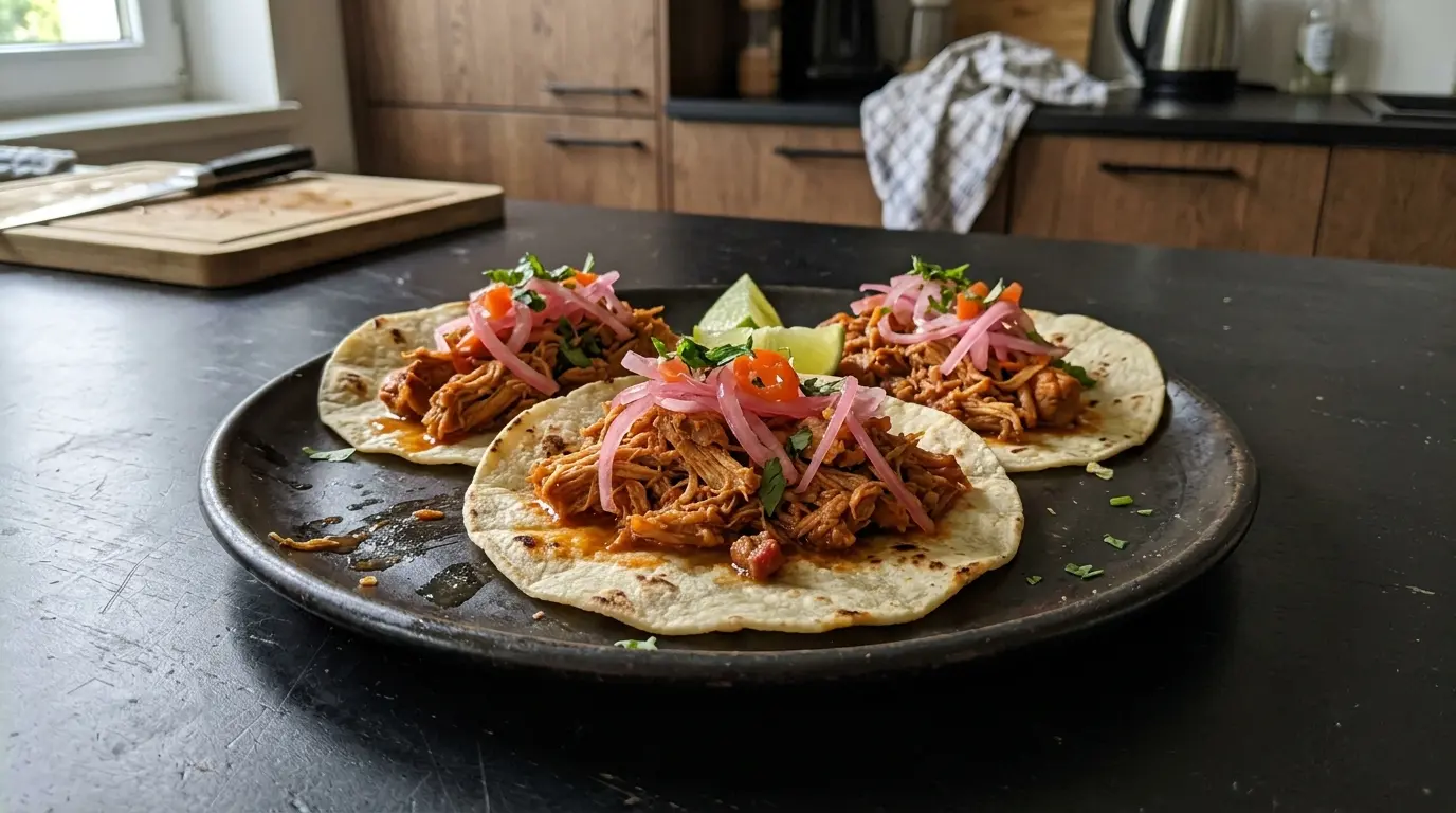 Tacos de cochinita pibil – długo marynowana wieprzowina w cytrusach
