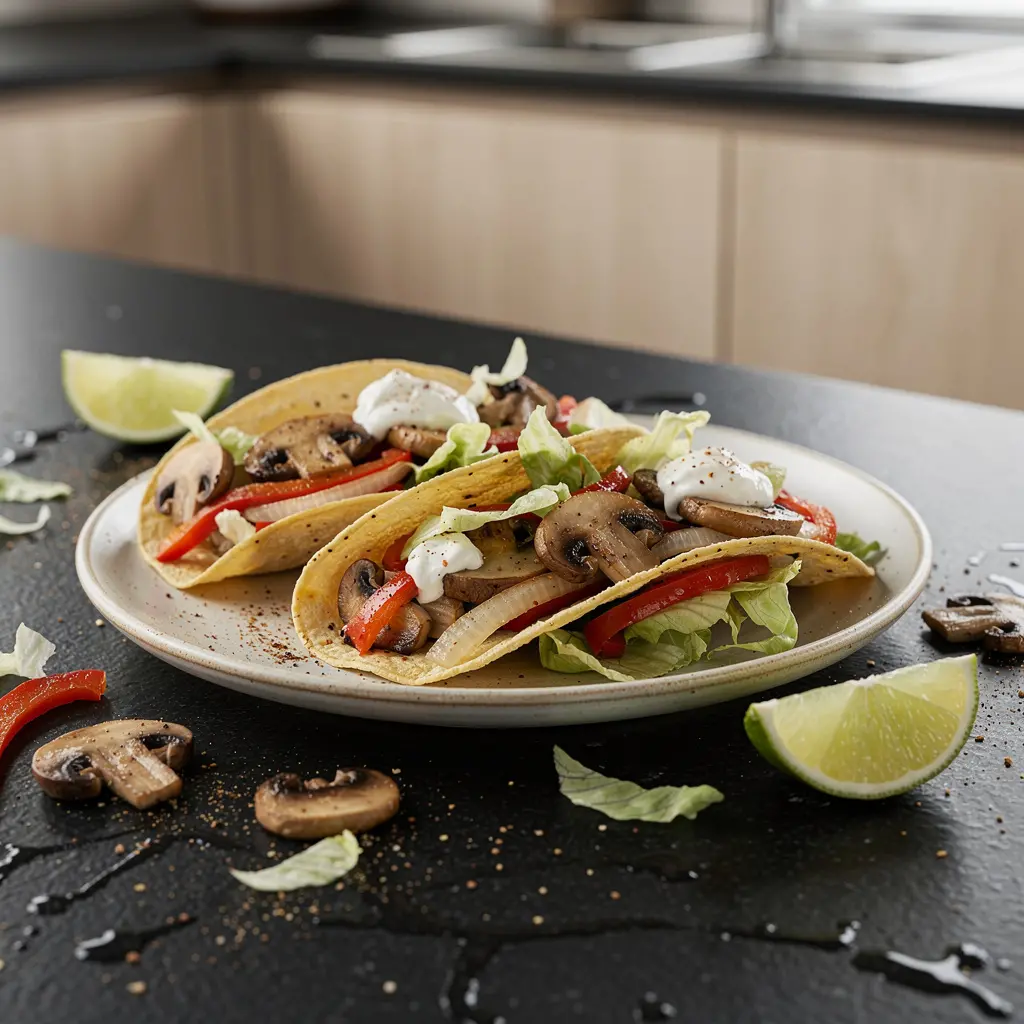Tacos de hongos – wegetariańskie tacos z pieczarkami i papryką