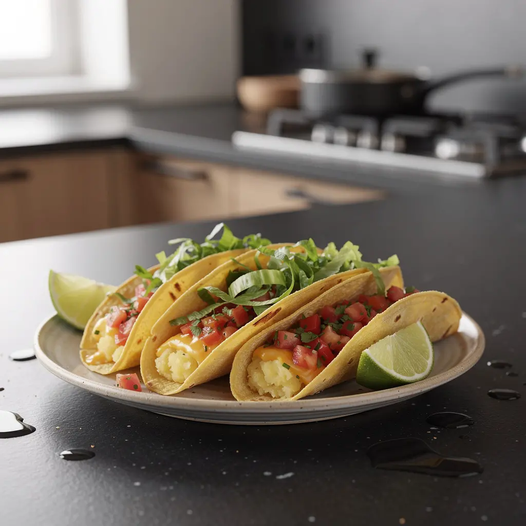 Tacos de papa – tacos de pommes de terre au fromage et salsa