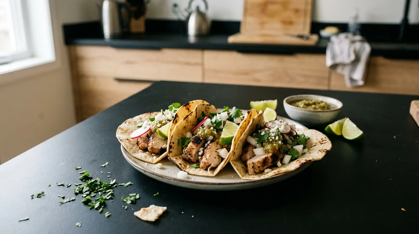 Tacos de pollo asado – grilled chicken in tortilla