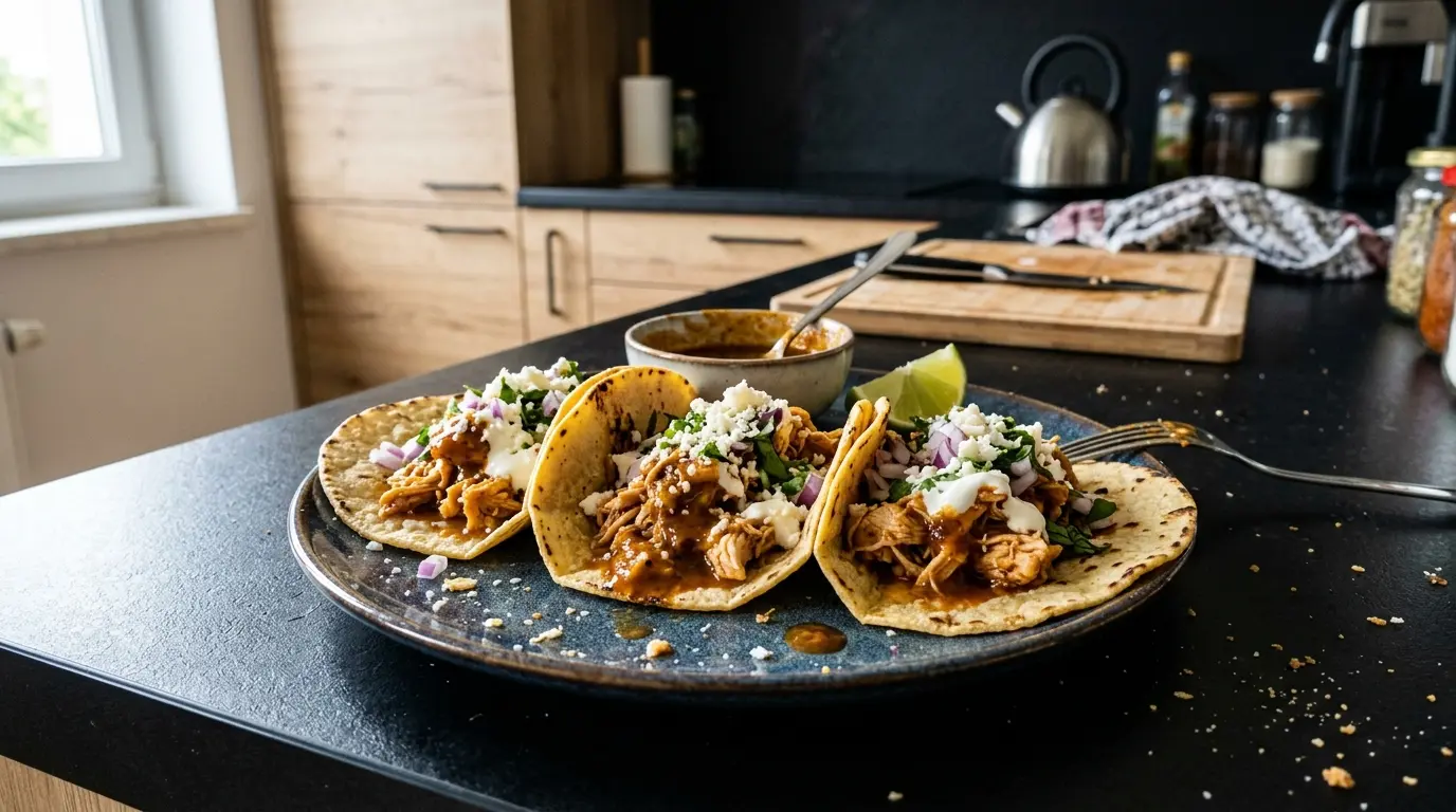Tacos de pollo con salsa de chipotle i miodem