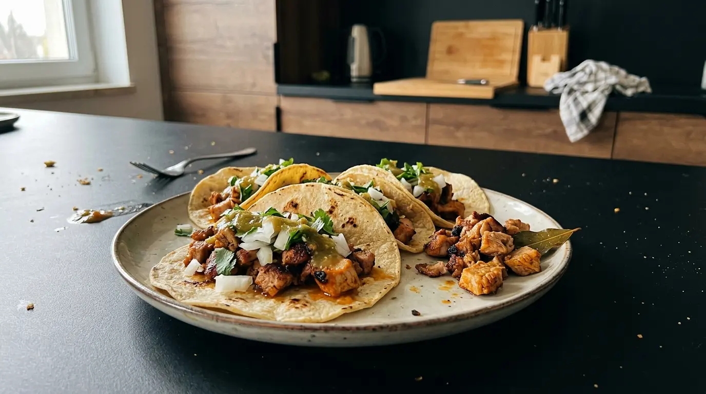 Tacos z wieprzowiną w pomarańczowo-czosnkowej marynacie