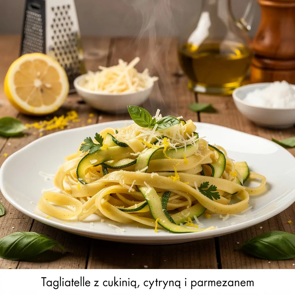 Tagliatelle z cukinią, cytryną i parmezanem