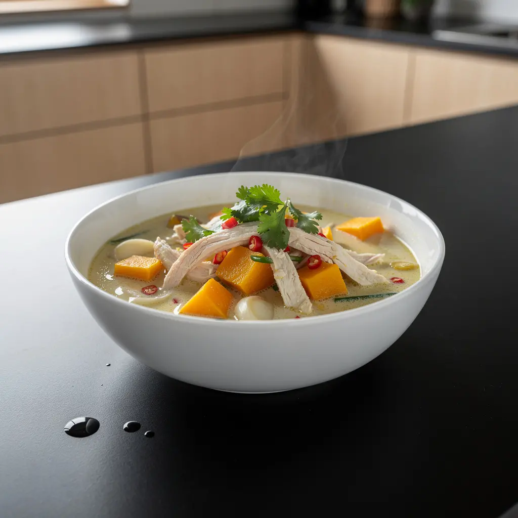 Tajska zupa kokosowa z dynią i kurczakiem