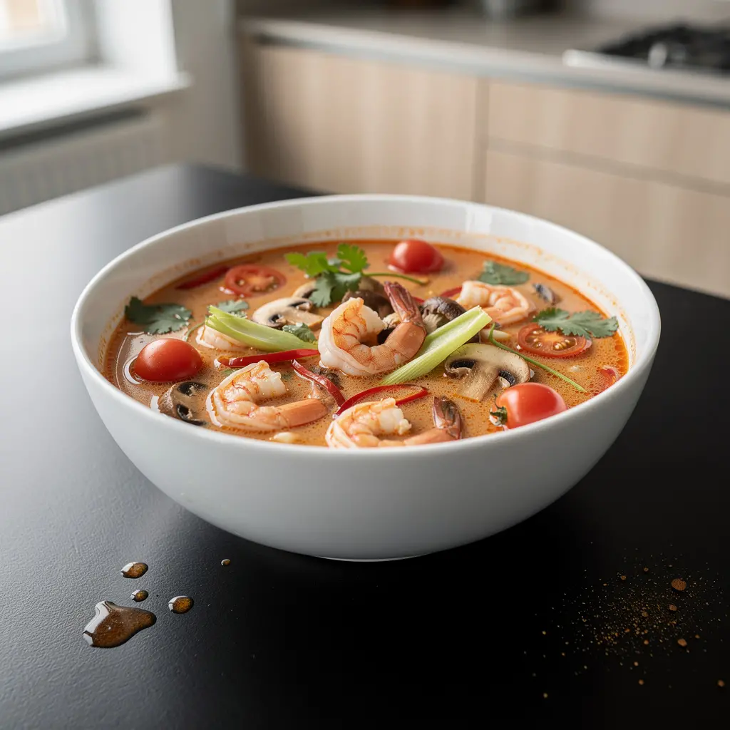 Tajska zupa Tom Yum z krewetkami w wersji domowej