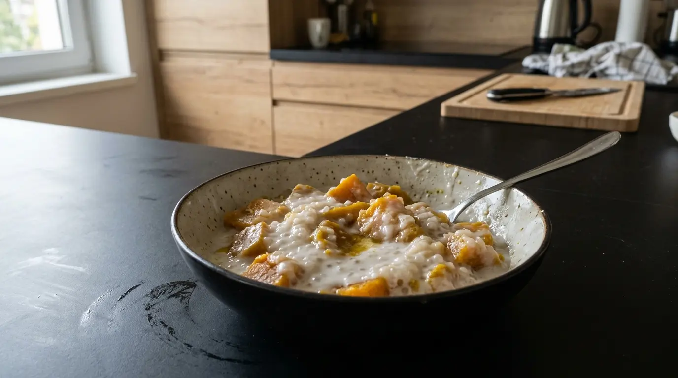 Tajski deser kokosowy z dynią na parze