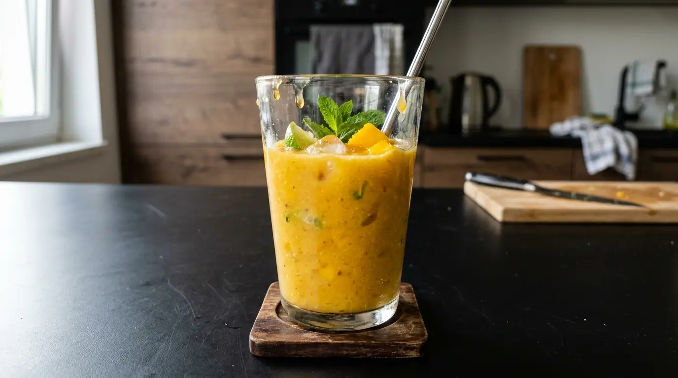 Thai Breakfast Smoothie with Mango, Banana and Coconut Milk