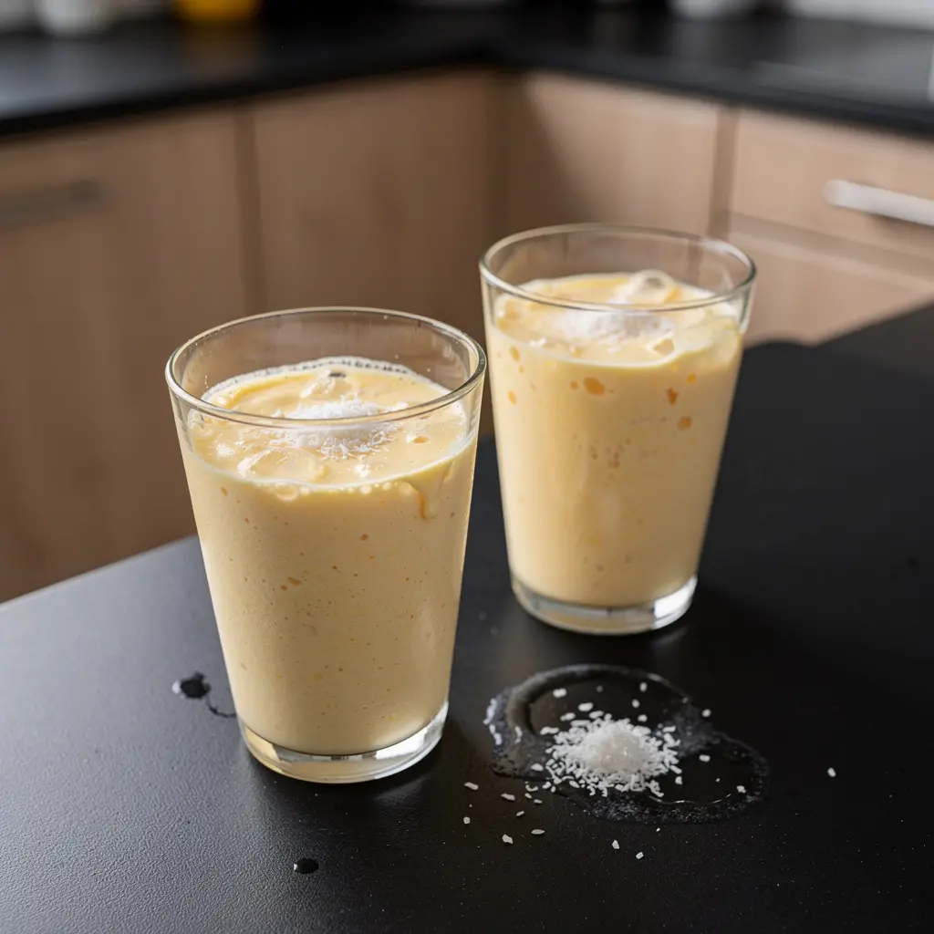Thai Breakfast Smoothie with Mango, Banana and Coconut Milk