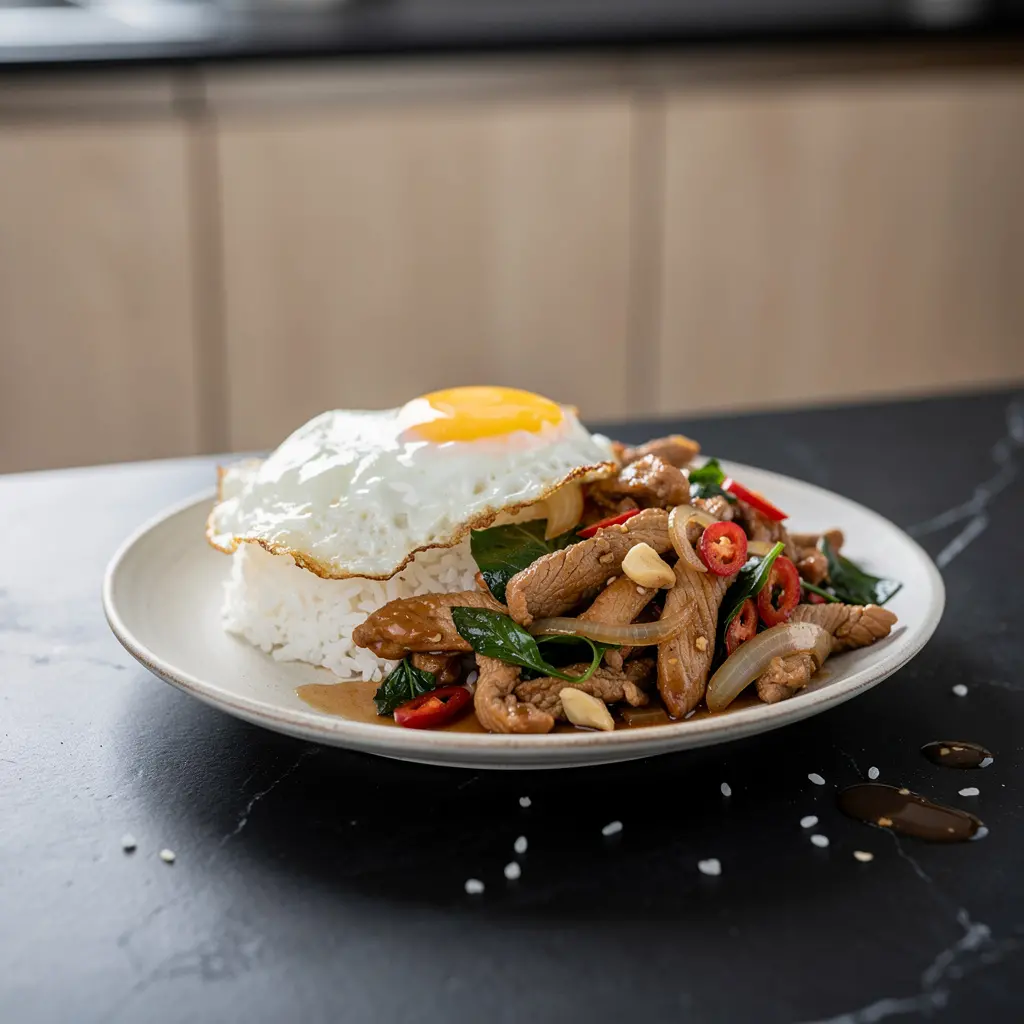 Tajski kurczak z bazylią i ryżem jaśminowym