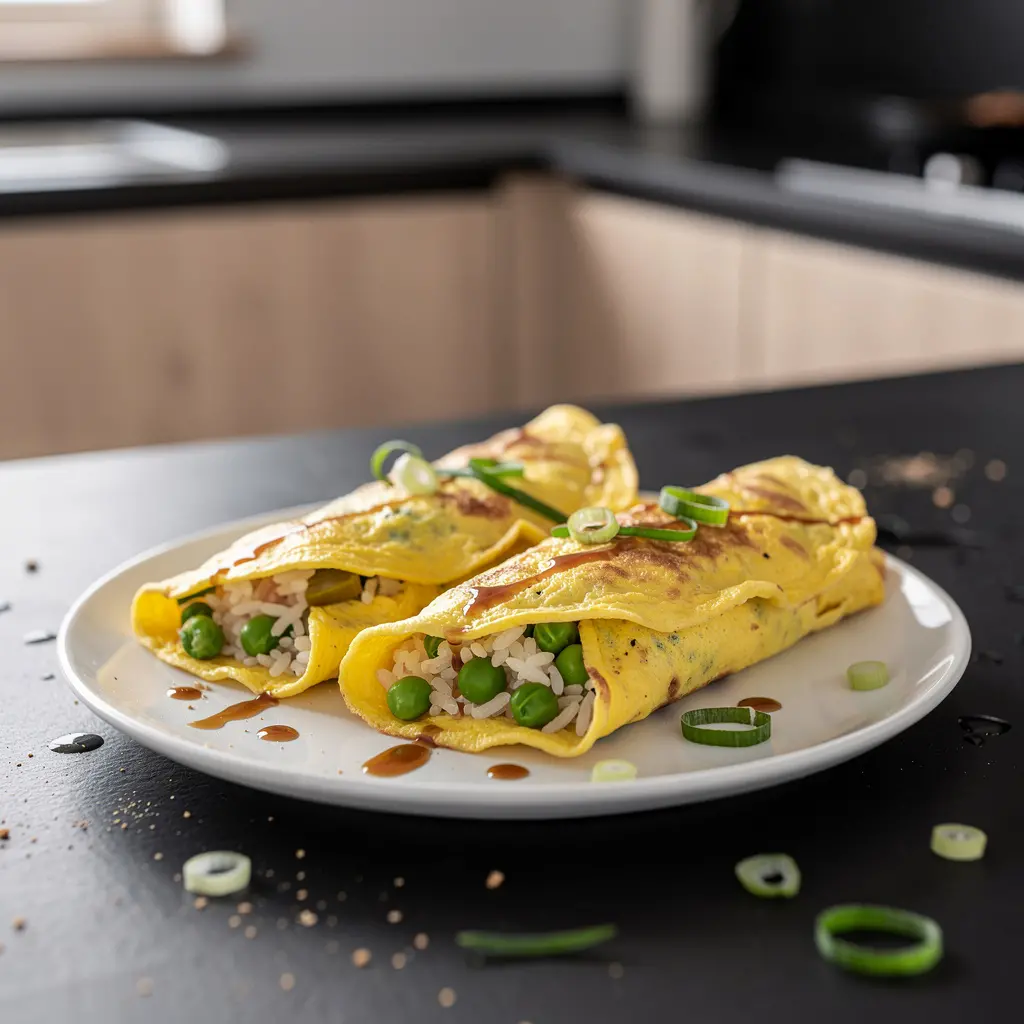 Thai Omelette with Jasmine Rice and Green Peas