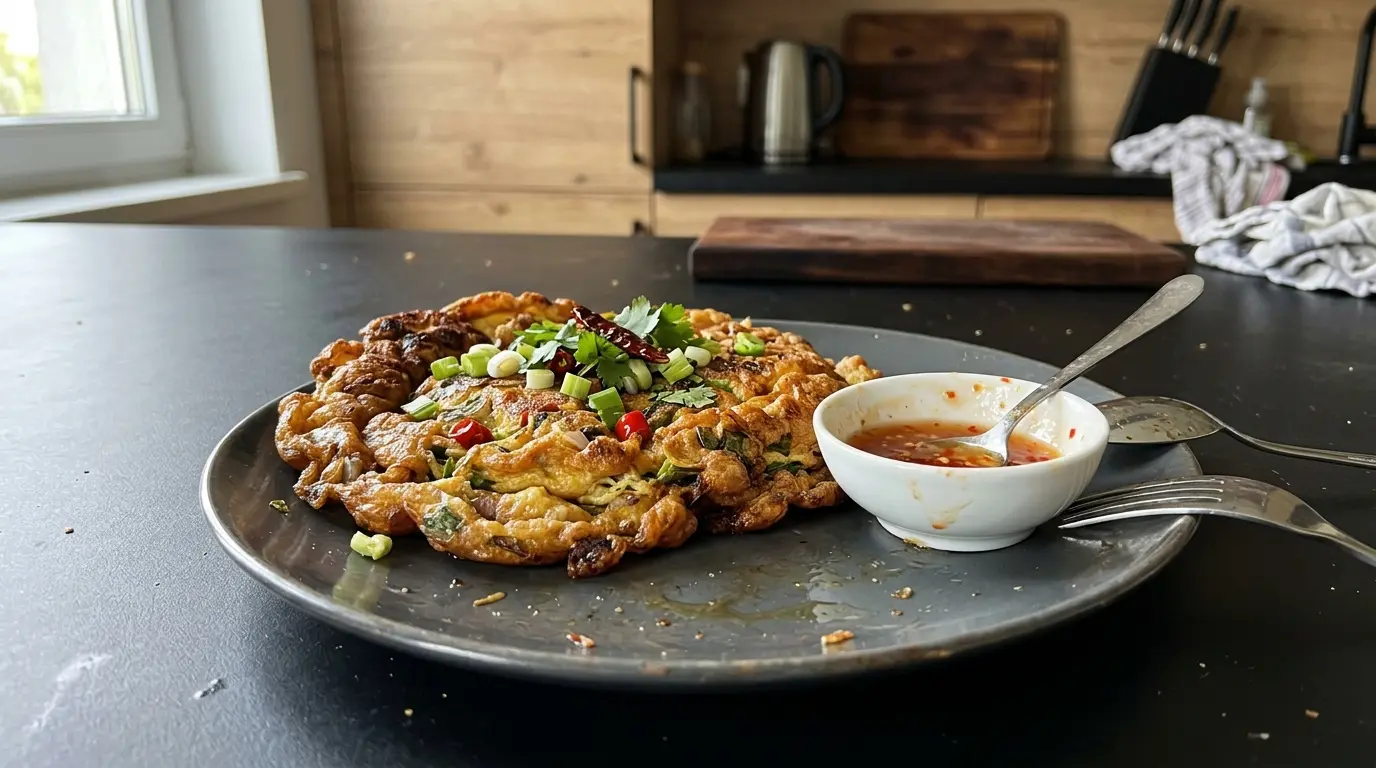 Tajski omlet z sosem chili (Khai Jiao)