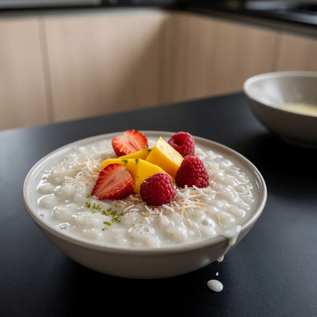 Tajski pudding ryżowy z mlekiem kokosowym i limonką