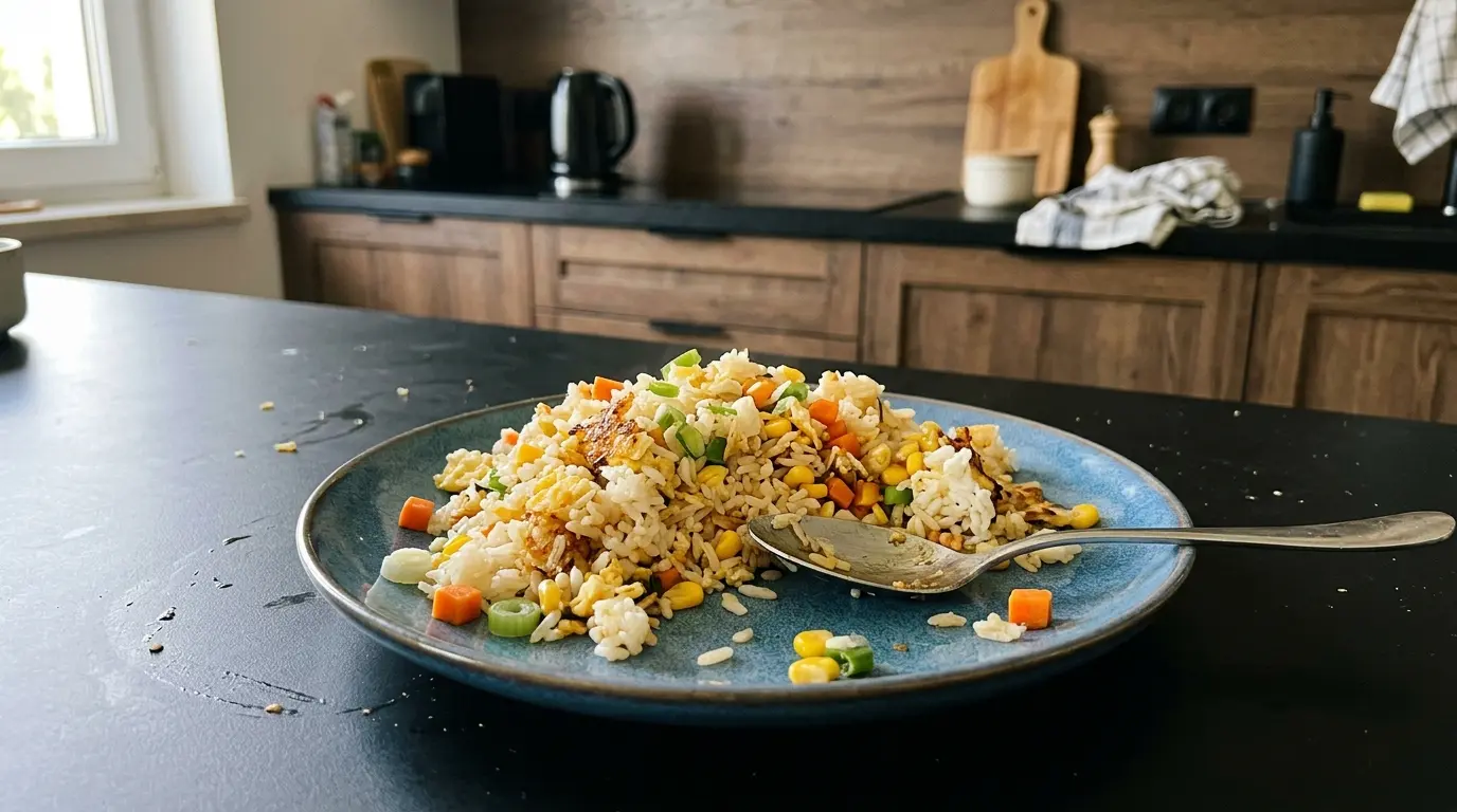Riz jasmin thaï sauté aux œufs et au maïs