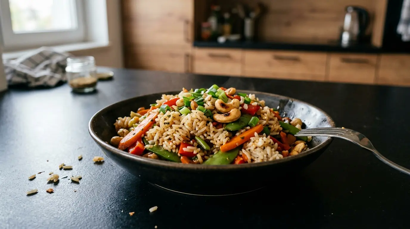 Riz jasmin thaï aux légumes et noix de cajou