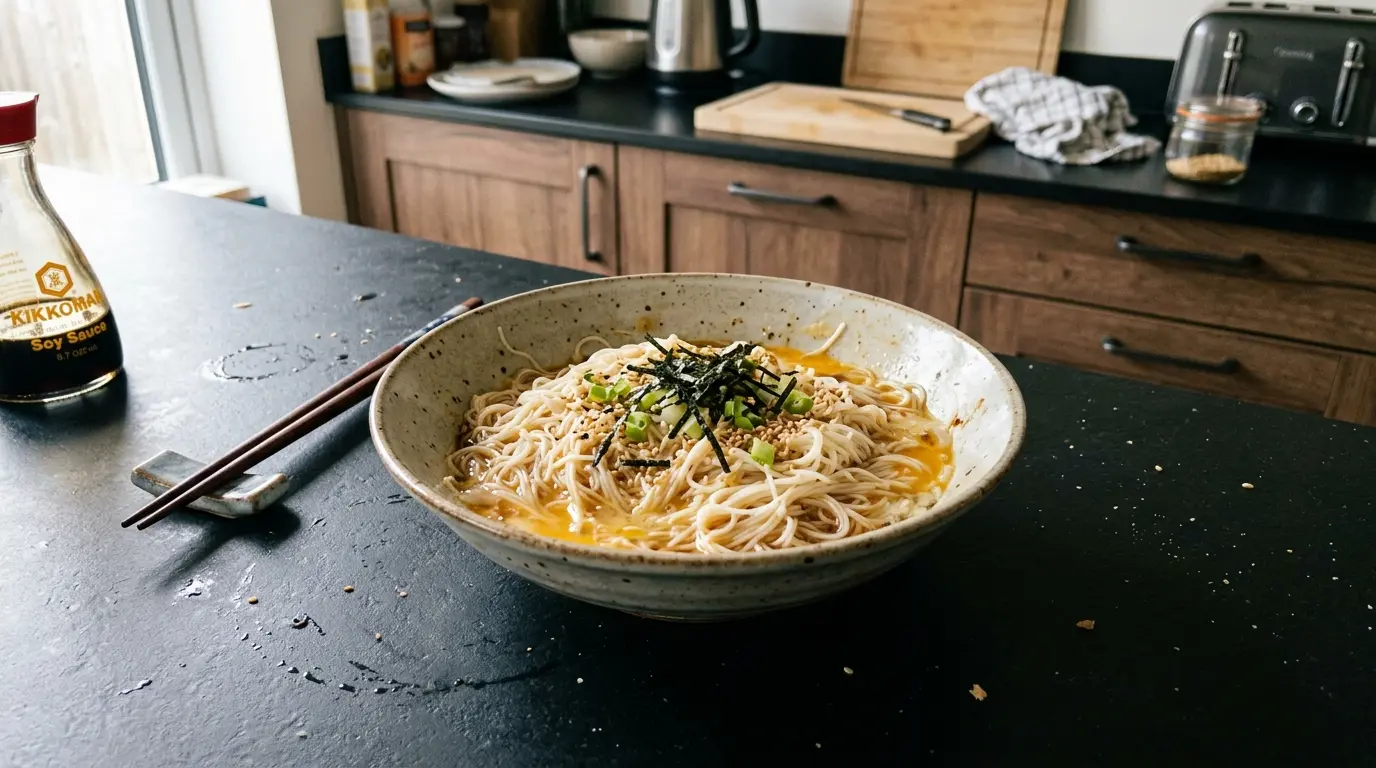 Tamago kake nouilles somen salées