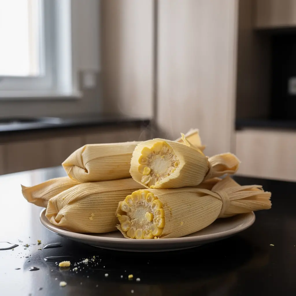 Tamal de elote – sweet corn tamales