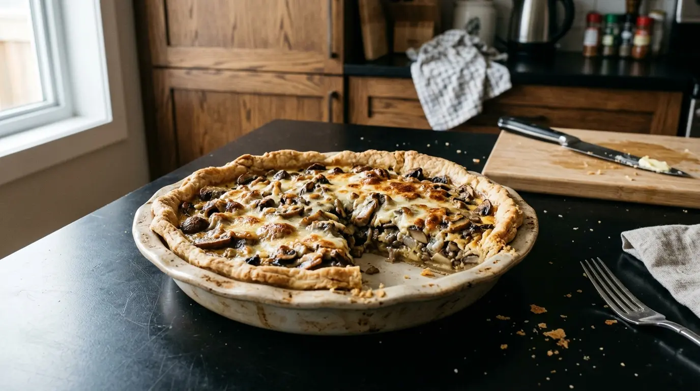 Tarte aux champignons – tarta z pieczarkami i serem