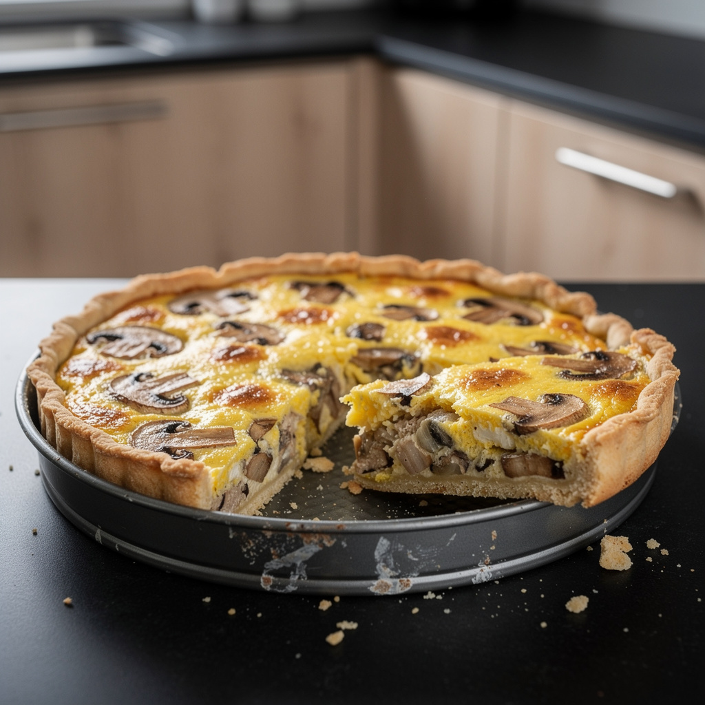 Tarte aux champignons – tarta z pieczarkami i serem