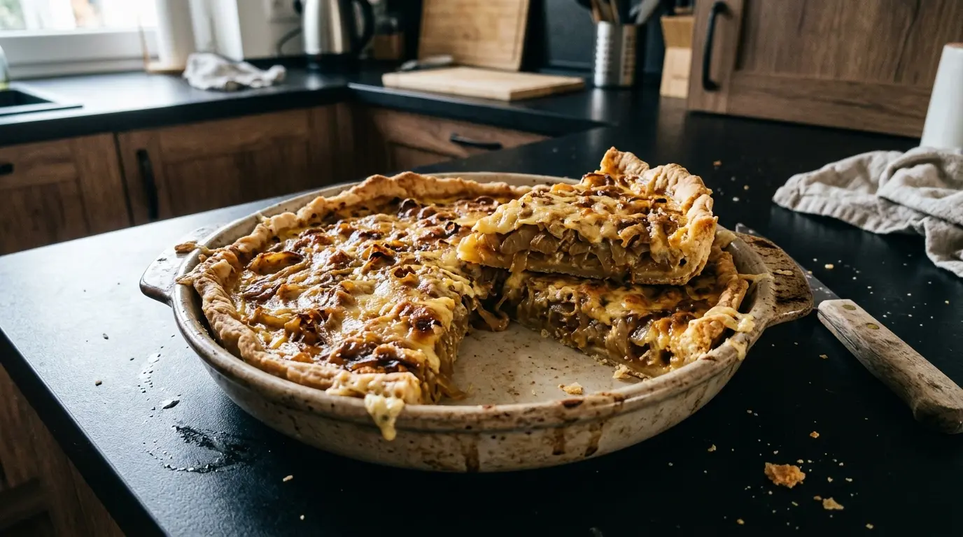 Tarte aux oignons – tarta z karmelizowaną cebulą i serem