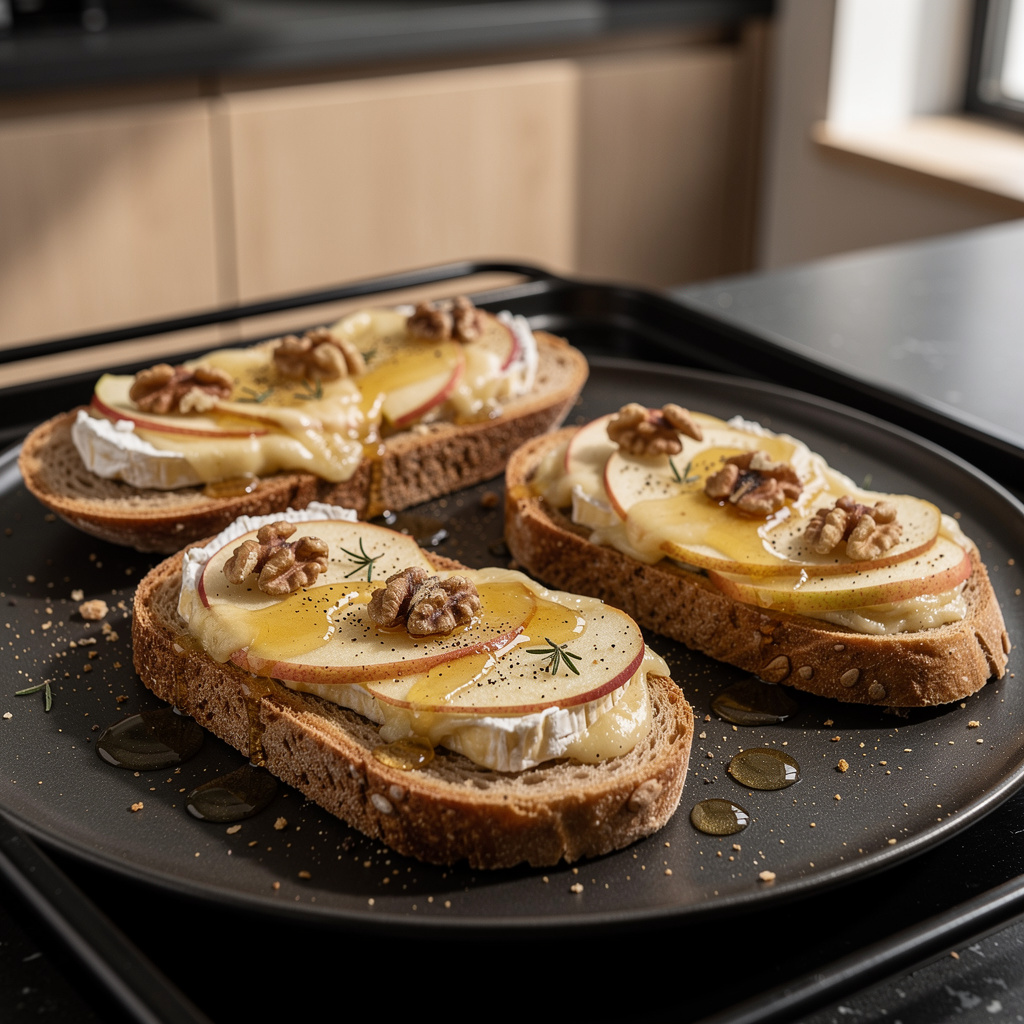 Tartines au camembert et pommes – grzanki z camembertem i jabłkiem