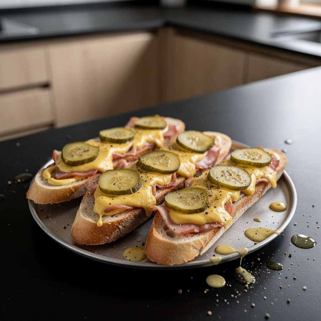 Tartines au jambon et cornichons – kanapki z szynką i ogórkami konserwowymi