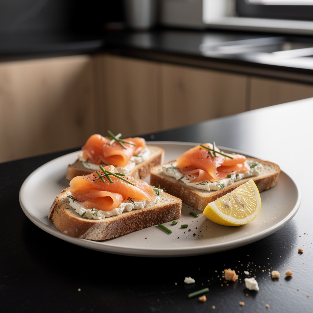 Tartines au saumon fumé – francuskie kanapki z wędzonym łososiem i serkiem