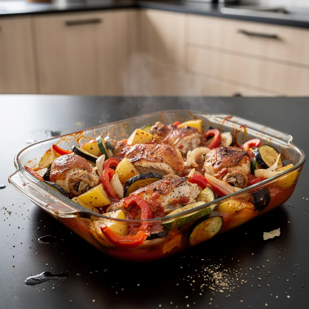 Tavuk güveç – turecka zapiekanka z kurczakiem i warzywami