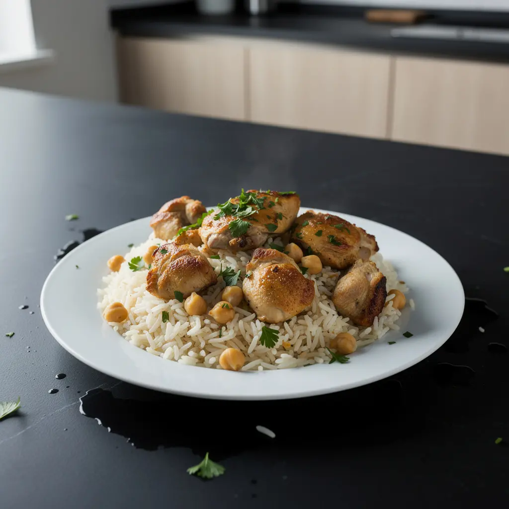 Tavuklu pilav – turecki ryż z kurczakiem i ciecierzycą