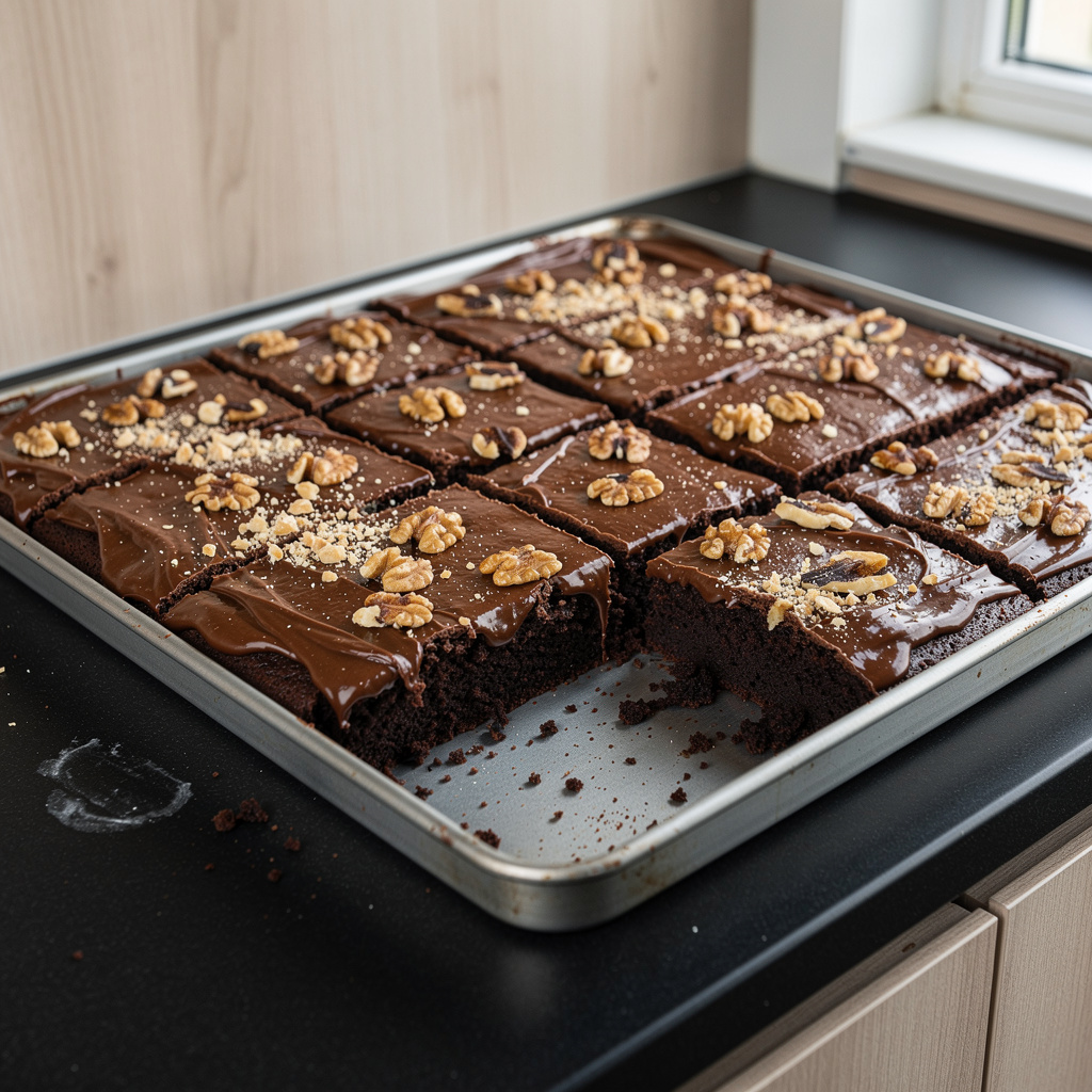 Texas sheet cake – czekoladowe ciasto z blachy z polewą