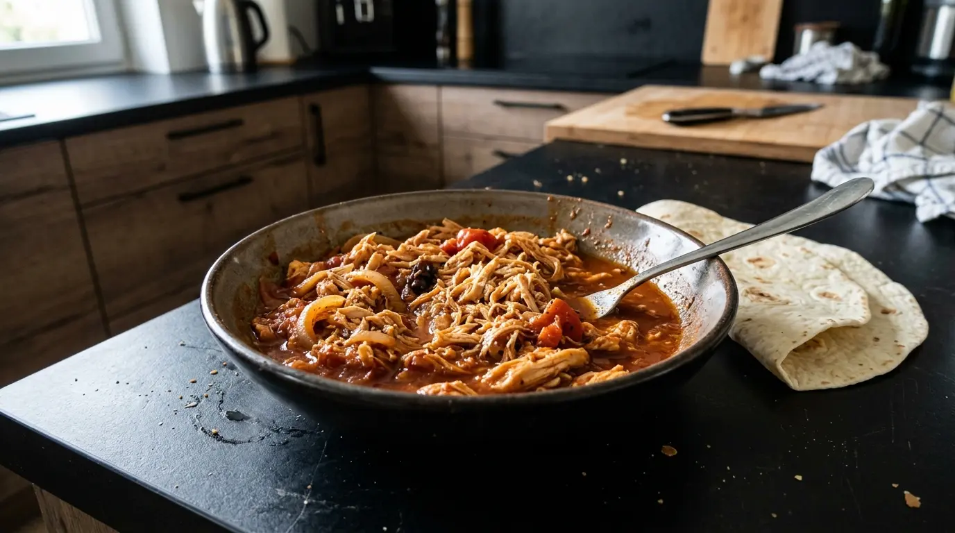Tinga de pollo – szarpany kurczak w sosie pomidorowo-chipotle