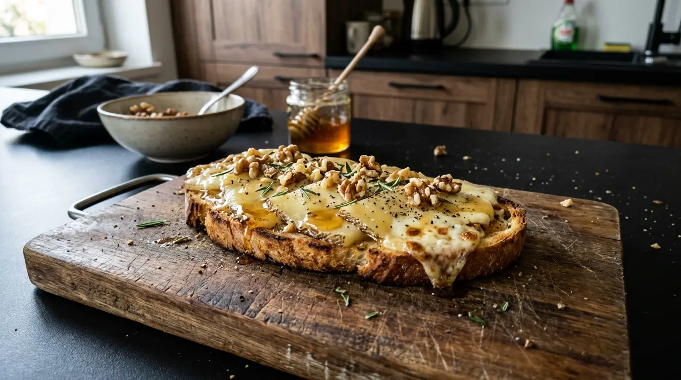 Tostada z manchego, miodem i orzechami