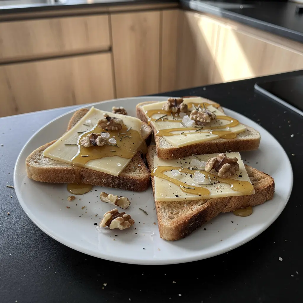 Tostada with Manchego, Honey and Walnuts