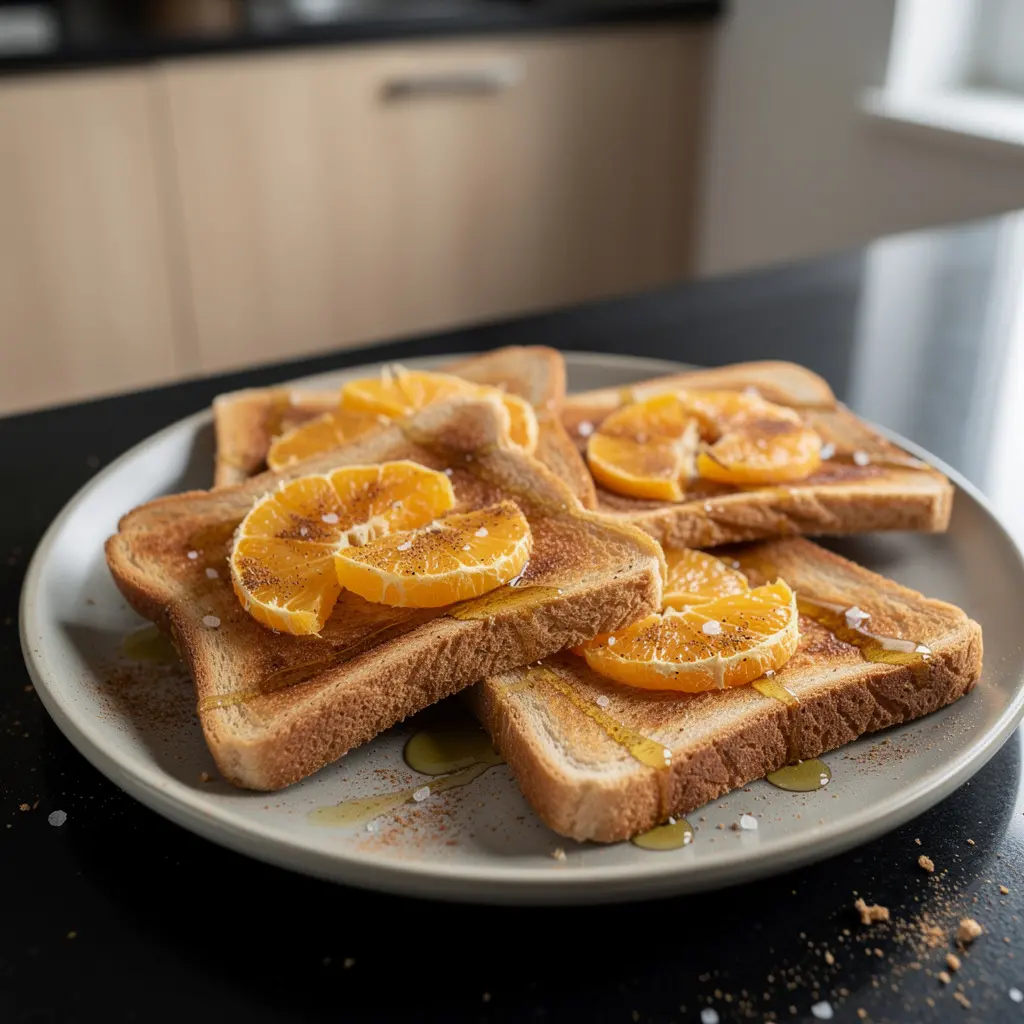 Tostada with Olive Oil, Orange and Honey