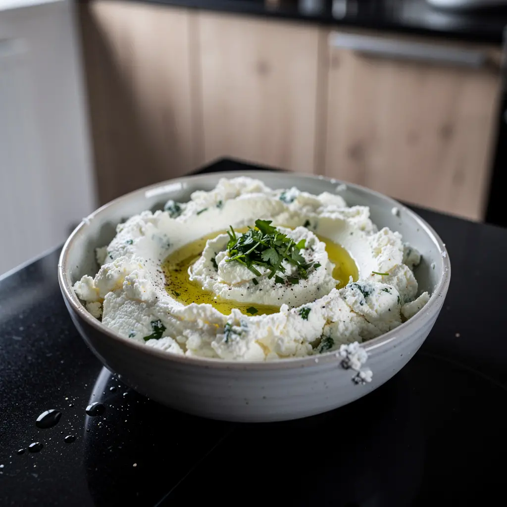 Turkish White Cheese Spread with Coriander and Lemon