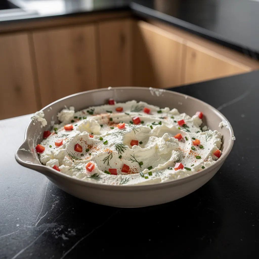 Pasta turca di formaggio bianco con erbe e peperone