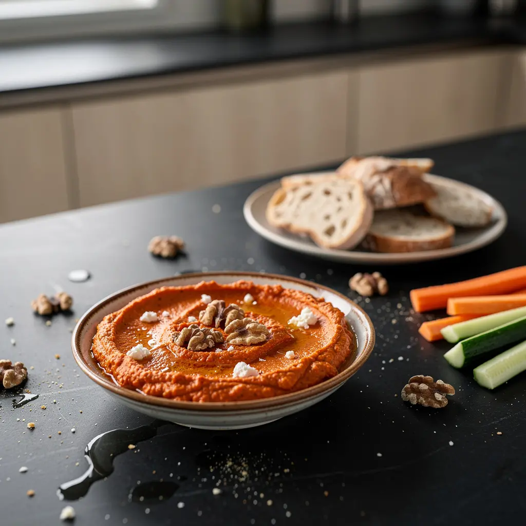 Tartinade turque de poivron rouge rôti et feta