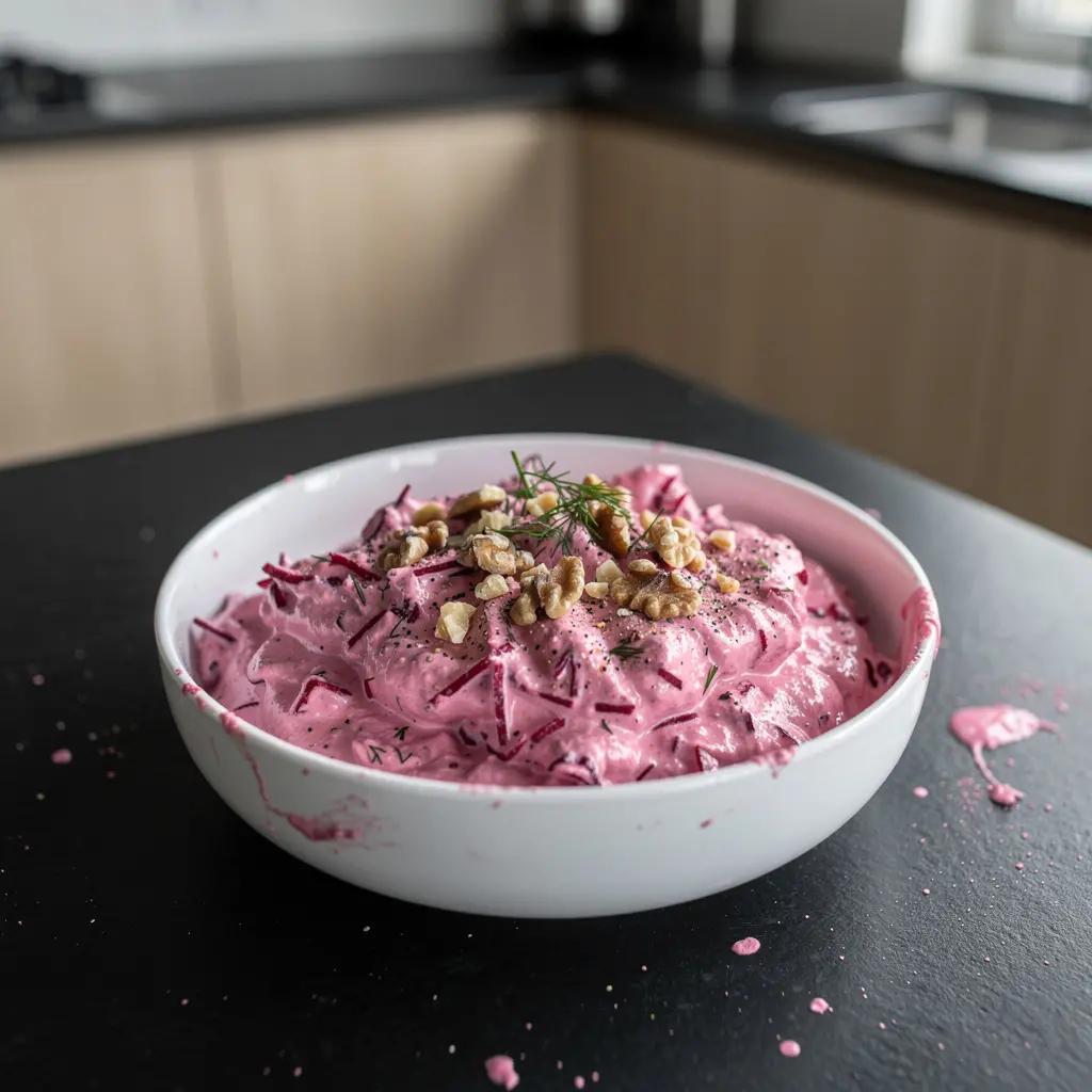 Ensalada turca de remolacha, yogur y nueces