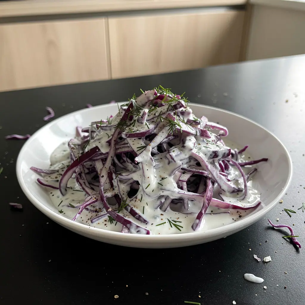Turkish Red Cabbage Salad with Yogurt