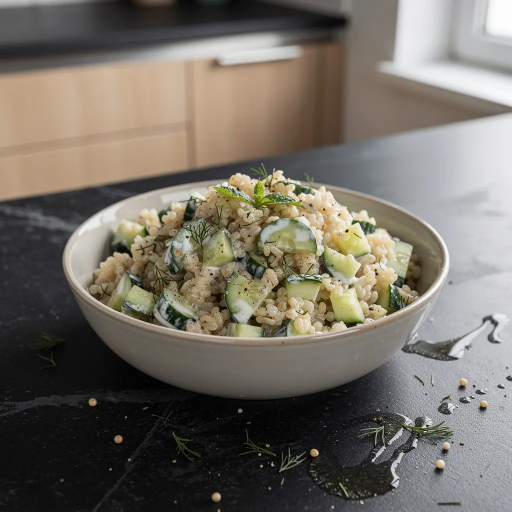 Turkish Bulgur Salad with Cucumber and Yogurt