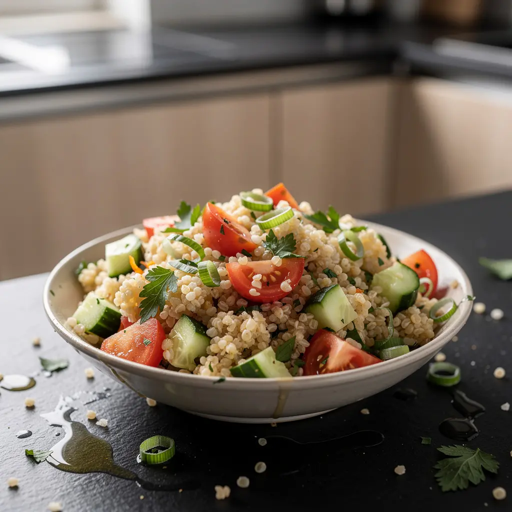 Türkischer Salat mit Bulgur, Gurke und Paprika