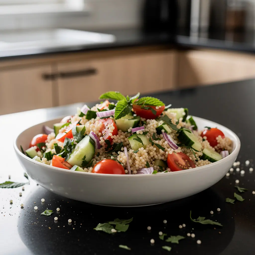 Turkish Couscous Salad with Cucumber and Mint