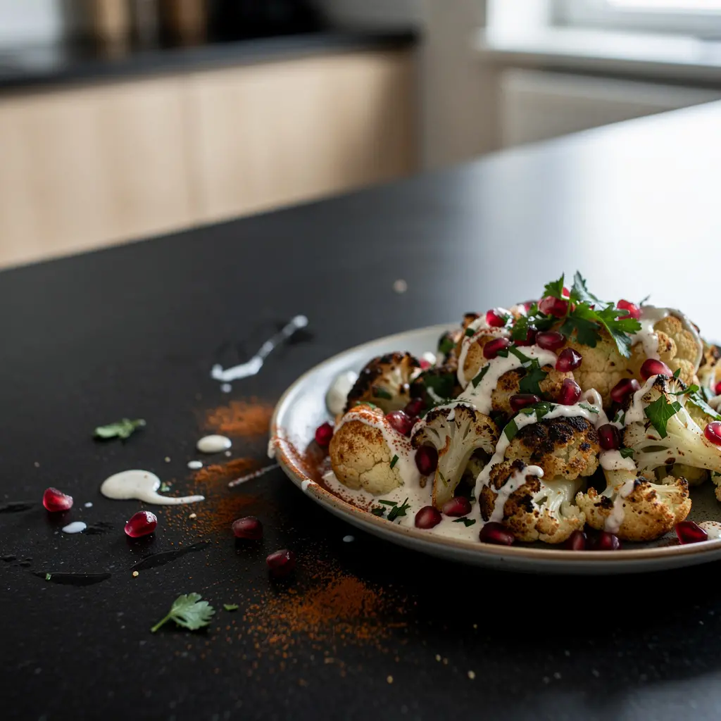 Turecka sałatka z pieczonego kalafiora i tahini