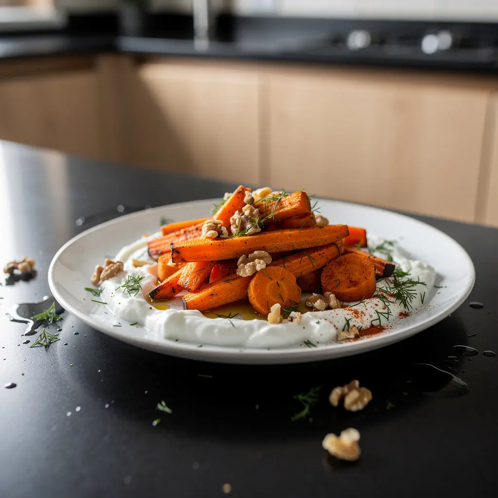 Turkish Roasted Carrot Salad with Garlic and Yogurt