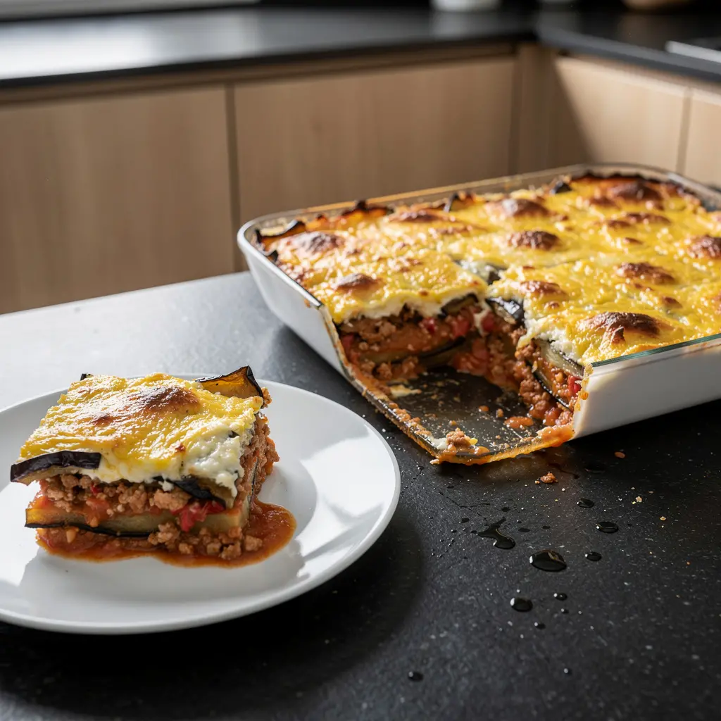 Turecka zapiekanka z bakłażana z jogurtem i mielonym mięsem